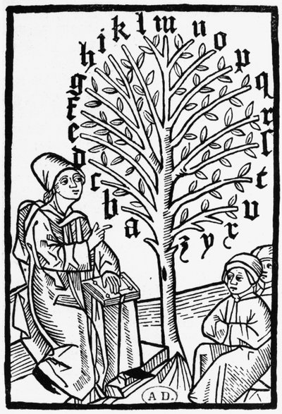 Nauczanie alfabetu, 1490 autorstwa German School