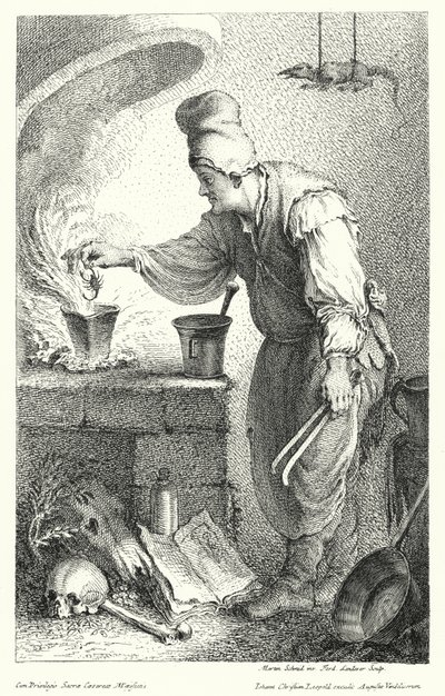 Alchemik (rycina) autorstwa German School