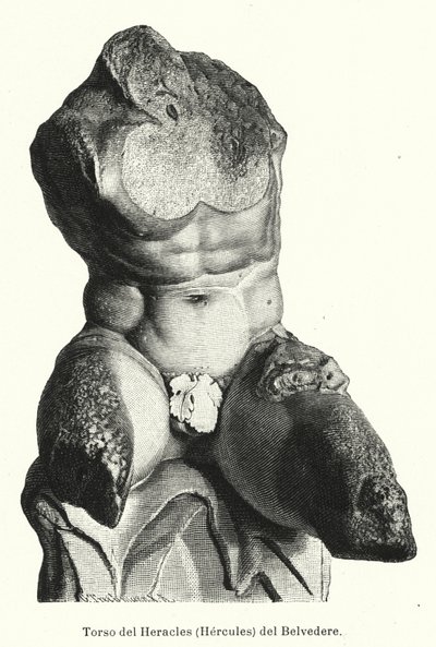 Belvedere Torso, rzymska rzeźba, tradycyjnie uważana za przedstawienie Herkulesa (litos) autorstwa German School