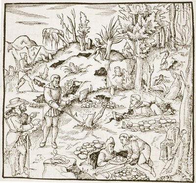 Różdżka z Bergwerk Buch Georga Agricoli, Frankfurt 1580, zilustrowana w Historii magii, wydanej pod koniec XIX wieku autorstwa German School