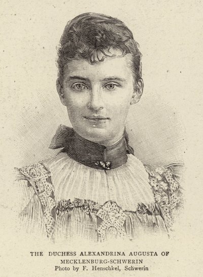 Księżna Alexandrina Augusta z Meklemburgii-Schwerin autorstwa German School