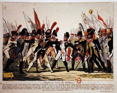 Koniec Napoleona (1769-1821) jako generał w 1815 (kolor lito) autorstwa German School