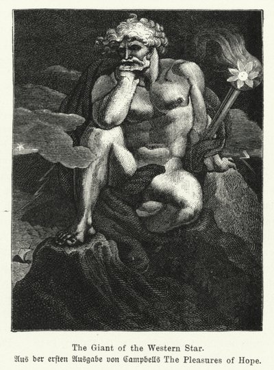 Giant of the Western Star, ilustracja z pierwszego wydania The Pleasures of Hope szkockiego poety Thomasa Campbella autorstwa German School