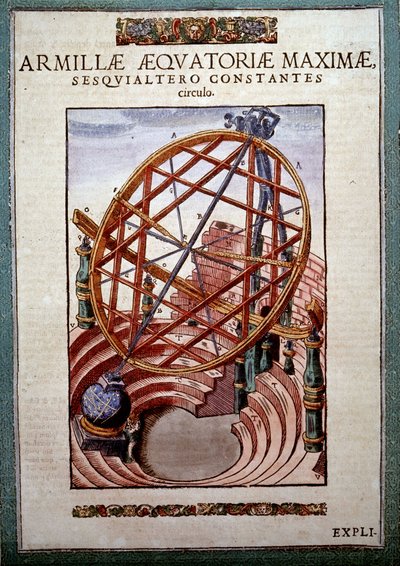 Wielka Armil Równikowa w „Astronomii” Tychona Brahe (1546 – ​​1601), Wandsbeck autorstwa German School
