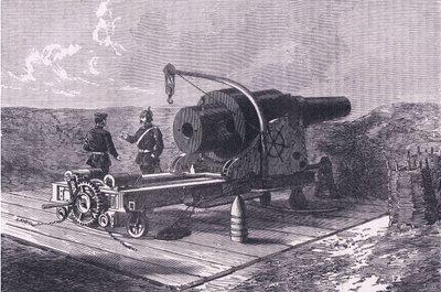 Krupp Gun, Cassells History of the War between France and Germany wydana przez Cassell and Company Limited, c.1890 (litografia) autorstwa German School