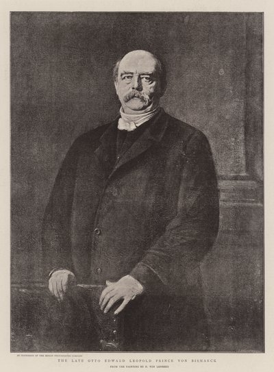 Późny książę Otto Edward Leopold von Bismarck (lito) autorstwa German School
