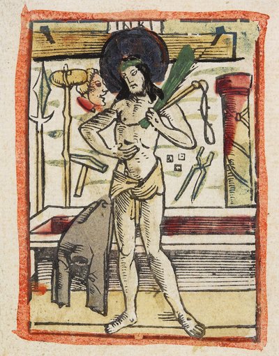 Mąż boleści, ok. 1480-1490 (drewno ręcznie barwiony) autorstwa German School
