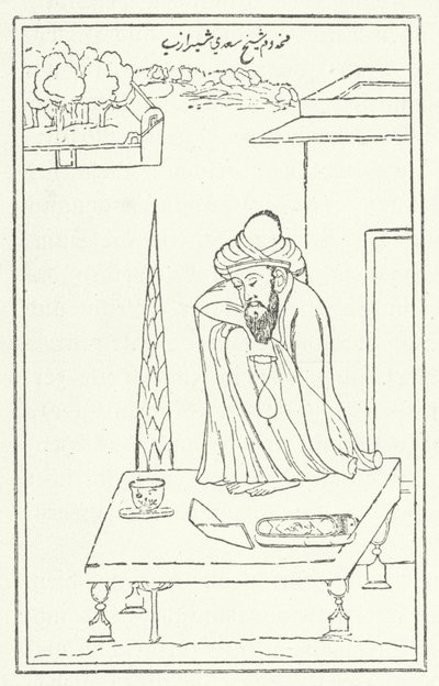 Perski poeta Saadi (grafika) autorstwa German School