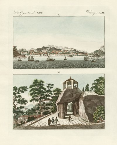 Portugalska kolonia Makau w Chinach (kolorowy grawerunek) autorstwa German School