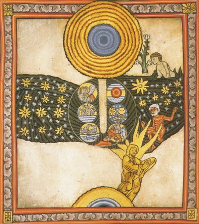 Odkupiciel. Miniatura z Liber Scivias autorstwa Hildegardy z Bingen, ok. 1175 (akwarela na pergaminie) autorstwa German School