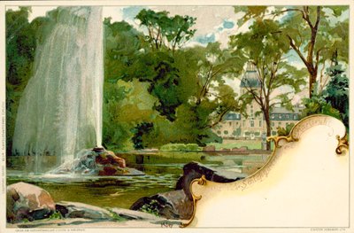 Schlossgarten i Karlsruhe Palace w Karlsruhe, Niemcy (kolor lito) autorstwa German School