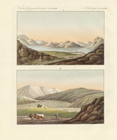 Morze Genezaretu (kolorowy grawerunek) autorstwa German School