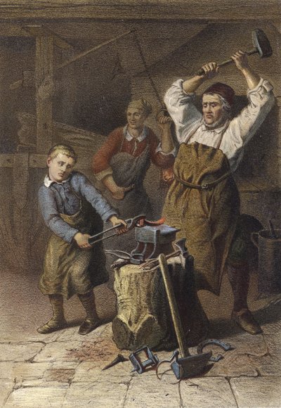 Zatroskany uczeń kowala autorstwa German School