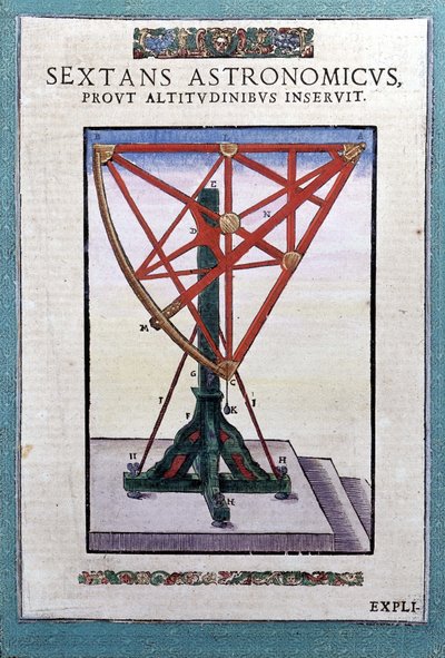 Sekstant astronomiczny w "Astronomii ustanowionej" Tychona Brahe (1546 - 1601), Wandsbeck autorstwa German School