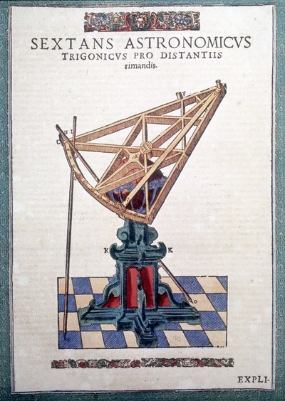 Sekstant astronomiczny w "Astronomii ustanowionej" Tychona Brahe (1546 - 1601), Wandsbeck autorstwa German School