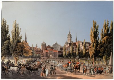 Targi w Lipsku. ok. 1810-20 (grawerowanie) autorstwa German School