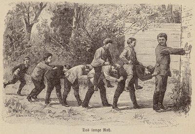 Długa gra konna (grawerunek) autorstwa German School