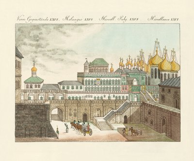 Stary pałac carów w Moskwie (kolorowa grawerunek) autorstwa German School