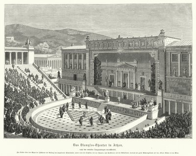 Teatr Dionizosa Eleutereusza, Ateny, Starożytna Grecja (rycina) autorstwa German School