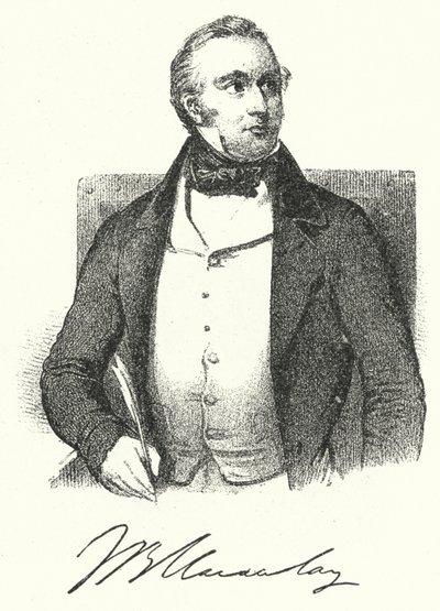 Thomas Babington Macaulay, brytyjski historyk i pisarz (grafika) autorstwa German School