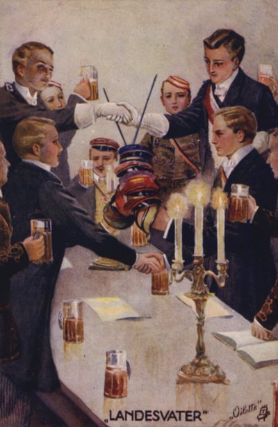 Toast za ojczyznę (kolorowa litografia) autorstwa German School
