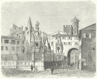 Grobowce Scaligeri, średniowiecznych władców Werony (rycina) autorstwa German School