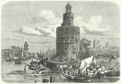 Torre del Oro, Sewilla, Hiszpania (grawerowanie) autorstwa German School