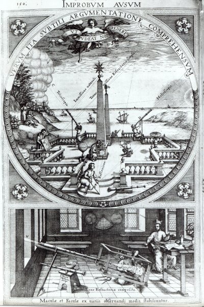 Różne metody obserwacji plam słonecznych, ilustracja z Rosa Orsina autorstwa Christopha Scheinera, opublikowana w 1630 r. (szczegóły patrz 294058) autorstwa German School