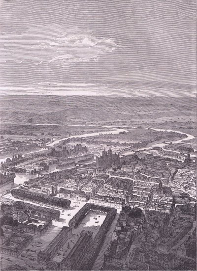 Widok Metz, Cassells History of the War between France and Germany opublikowany przez Cassell and Company Limited, c.1890 (lito) autorstwa German School