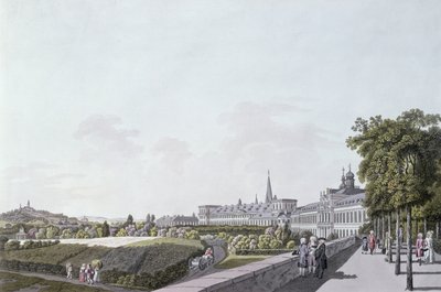 Widok rezydencji arcybiskupów i książąt elektorów Kolonii, Bonn (kolorowe grawerowanie) autorstwa German School