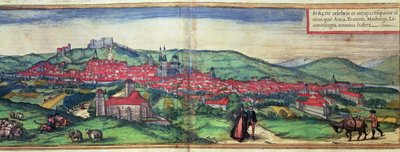 Widok miasta Burgos, z dzieła „Civites Orbis Terrarum” pod redakcją Georga Brauna i rytowanego przez Franza Hogenberga autorstwa German School