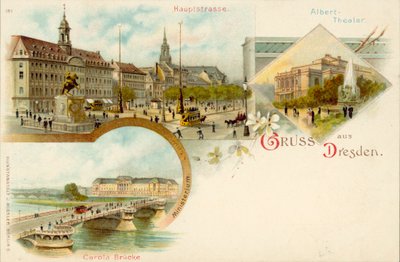 Widoki Drezna, Niemcy (chromolitho) autorstwa German School