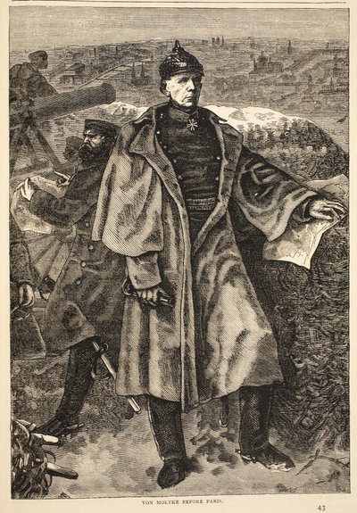 Von Moltke przed Paryżem, listopad 1870, ilustracja z Cassells History of the War between France and Germany, 1870-1871 autorstwa German School