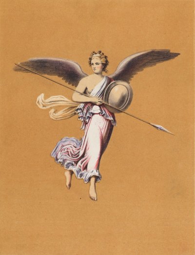 Malowidło ścienne z Pompejów, Włochy (kolorowa litografia) autorstwa German School