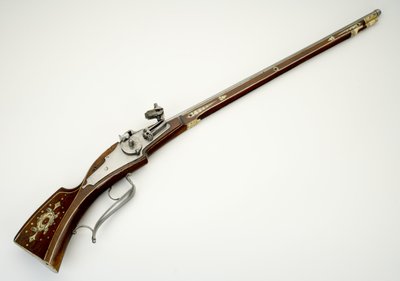 Karabinek z zamkiem kołowym do gwardii osobistej (Trabanten) Wolfa Dietricha von Raitenau, księcia-biskupa Salzburga, ok. 1590 (stal, mosiądz, kość, żelazo i drewno) autorstwa German School