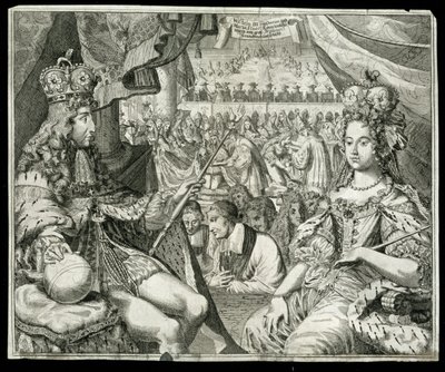 Wilhelm III (1650-1702) i Maria II (1662-94) król i królowa Wielkiej Brytanii i Irlandii od 1689, c.1689 autorstwa German School
