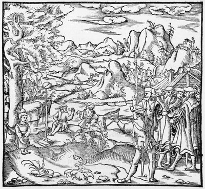 William Tell, ilustracja z Cosmographie Universelle autorstwa Sebastiena Munstera (1488-1552) Bazylea, opublikowana 1559 autorstwa German School