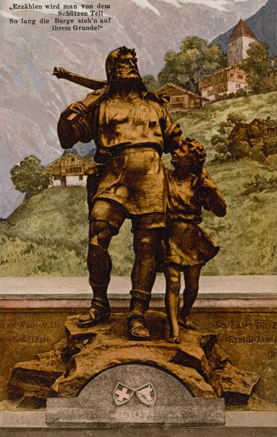 William Tell ze swoim synem autorstwa German School