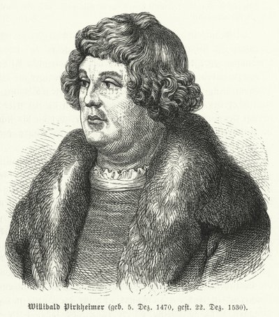 Willibald Pirckheimer, niemiecki prawnik renesansowy, pisarz i humanista, przyjaciel Albrechta Durera (grafika) autorstwa German School