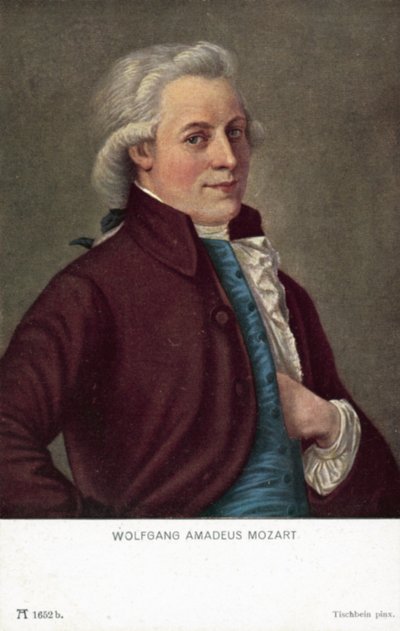 Wolfgang Amadeus Mozart (kolor lito) autorstwa German School