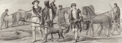 Praca i zawody w starożytnej Grecji. Ilustracja do Atlasu Bilder (grawerowanie) autorstwa German School