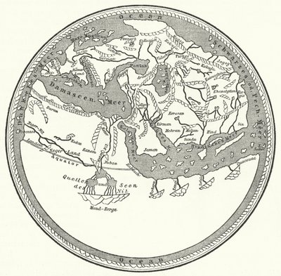 Mapa świata arabskiego geografa i kartografa Muhammada al-Idrisi autorstwa German School
