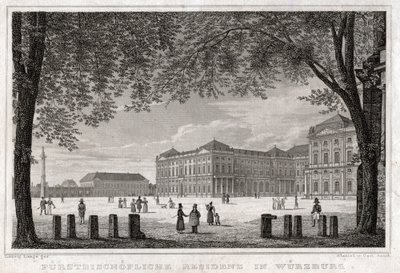 Würzburga. (grafika, ok. 1850) autorstwa German School