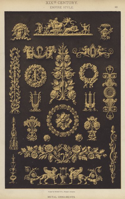 XIX wiek, empirowy, metalowe ozdoby (kolor lito) autorstwa German School