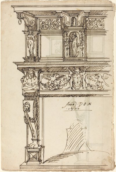 Kominek Pałacowy z Merkurym i Nadzieją [recto] autorstwa German or Austrian 16th Century