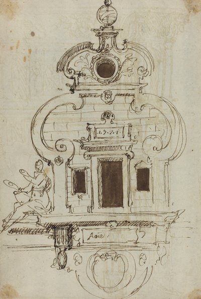 Pomnik ścienny ze sferą armilarną [verso] autorstwa German or Austrian 16th Century