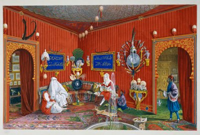 Pokój orientalny w Villa Lazarovich, rezydencja Maksymiliana Habsburga w Trieście (1832-1867), tempera autorstwa Germano Prosdocimi autorstwa Germano Prosdocimi