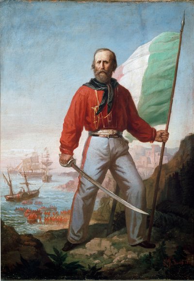 Portret Giuseppe Garibaldiego w Marsali (olej na płótnie) autorstwa Gerolamo Induno