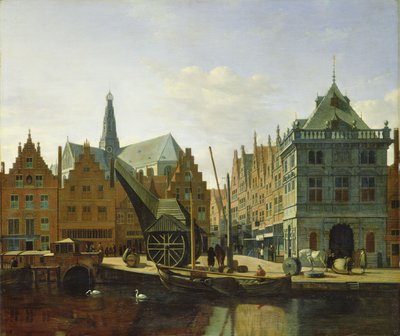 Widok Spaarne w Haarlemie, 1667 autorstwa Gerrit Adriaensz Berckheyde