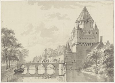 Widok na Kleine Houtpoort, Haarlem autorstwa Gerrit Adriaenszoon Berckheyde